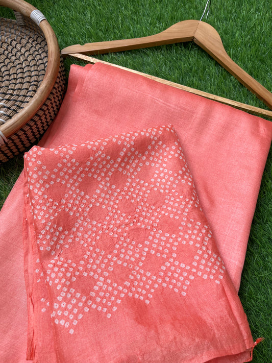 Tussar silk Bandhani dupatta kurta