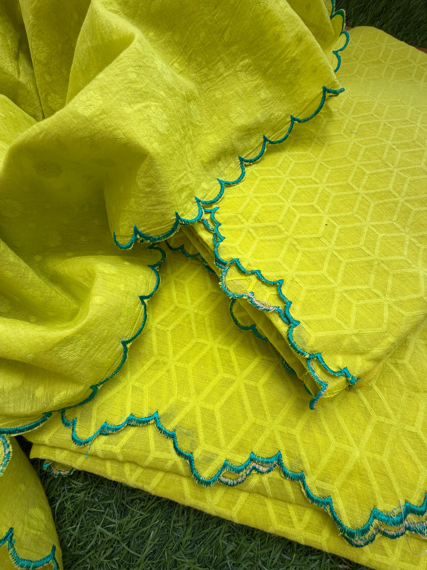 Cotton jacquard kurta Bottom and dupatta