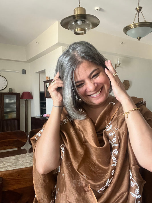 Chanderi chikan kurta and Dupatta