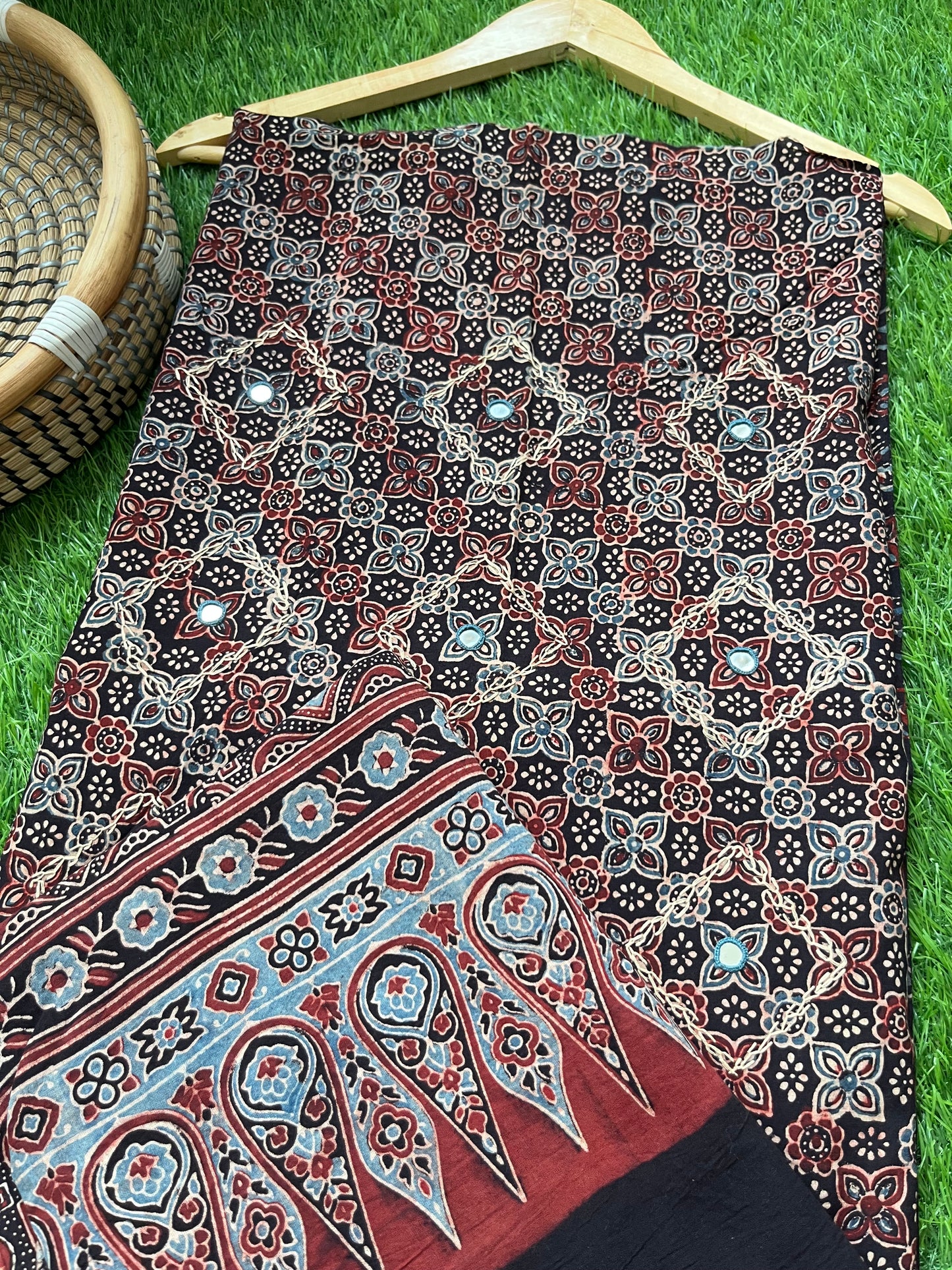 Ajrakh cotton Kurta and dupatta