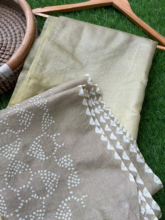 Tussar silk Bandhani dupatta kurta