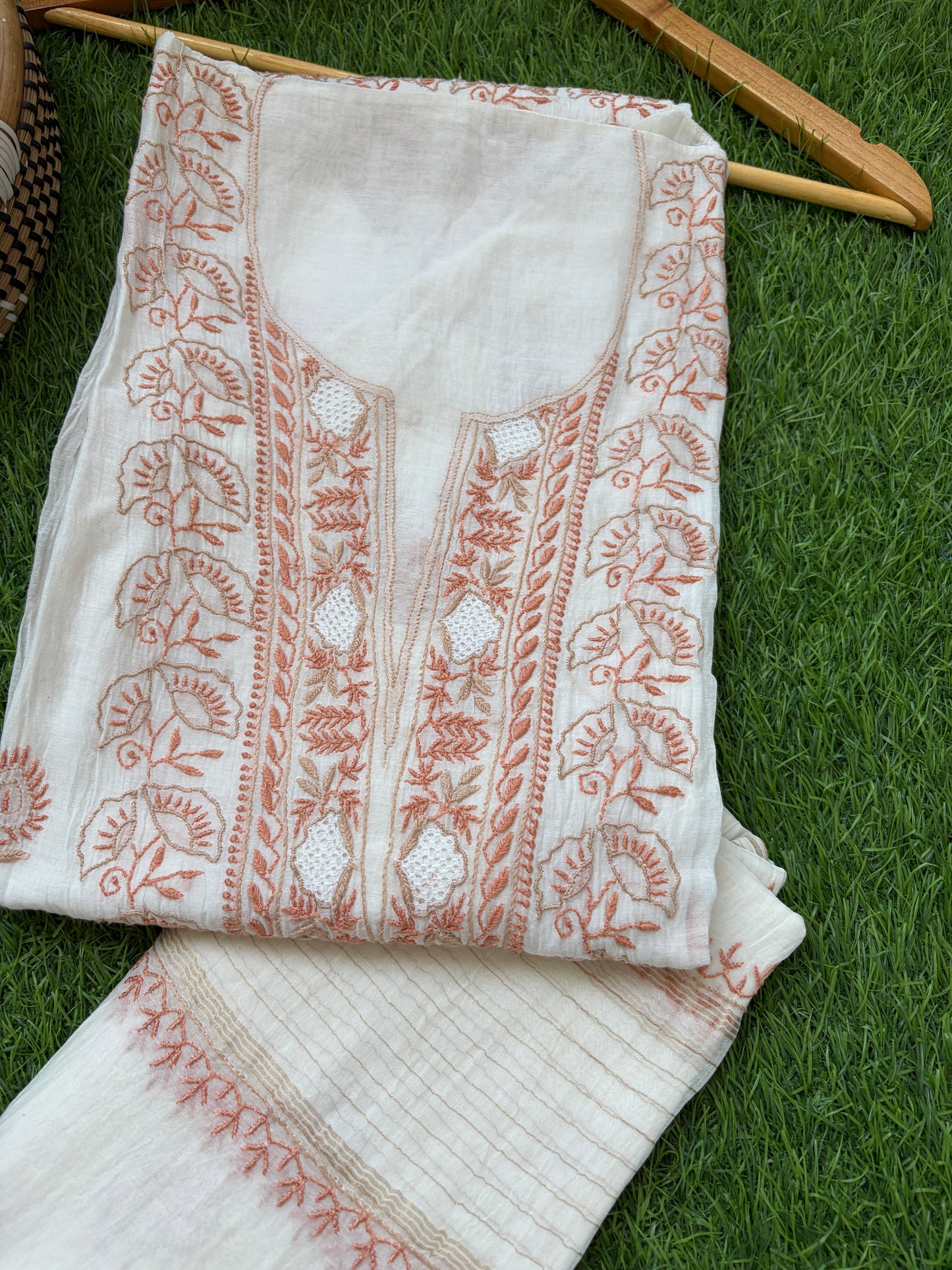 Chanderi Chikankari Kurta Dupatta