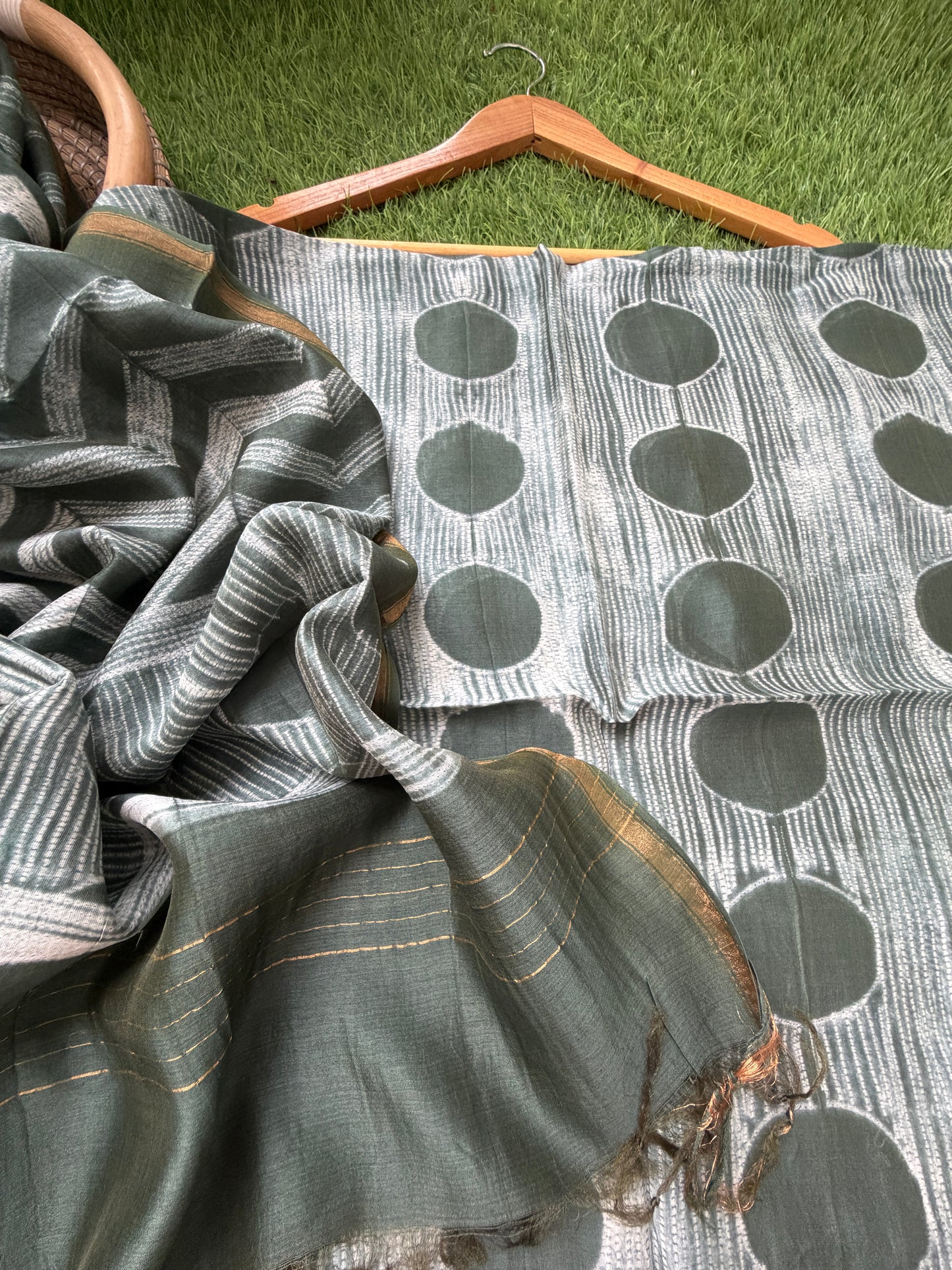 Chanderi Shibori kurta dupatta
