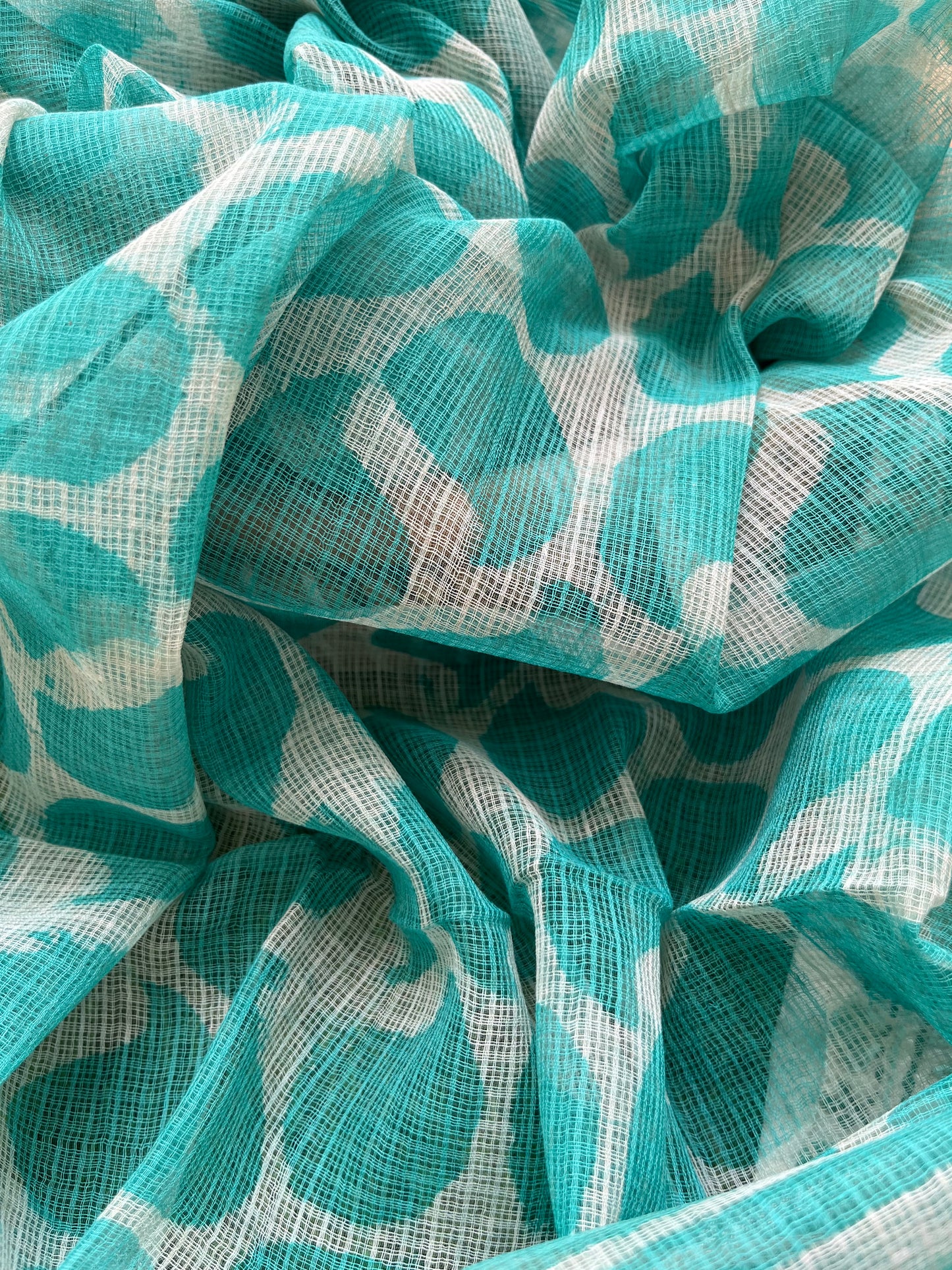 Knot work kurta block print dupatta