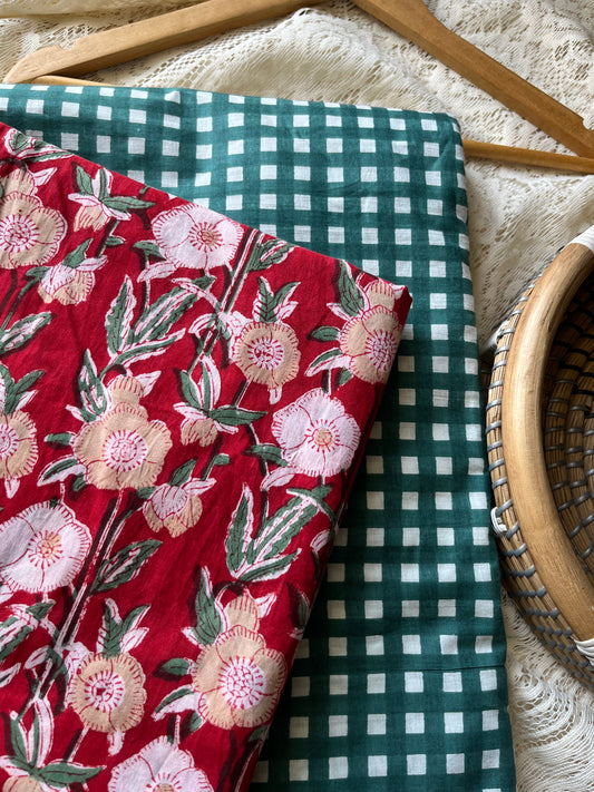 Check Cotton kurta Bottom