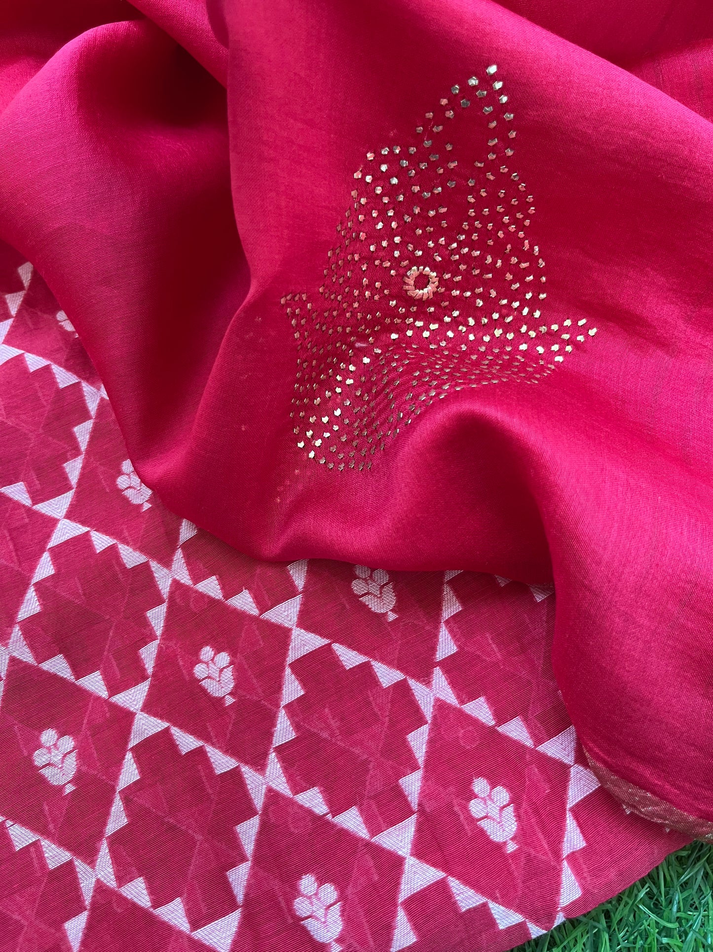 Jaamdani kurta mukaish dupatta