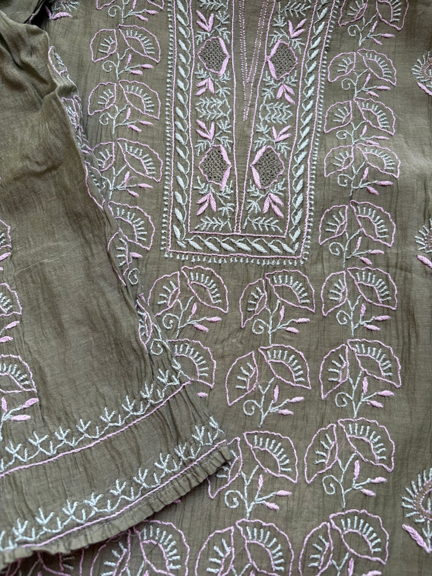 Chanderi Chikankari Kurta Dupatta
