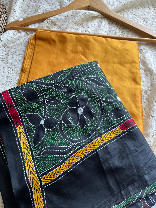 Silk Kantha Dupatta kurta bottom fabric