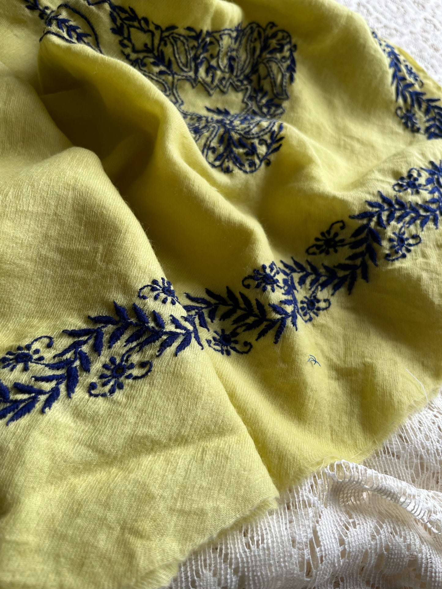 Pure wool chikankari shawl