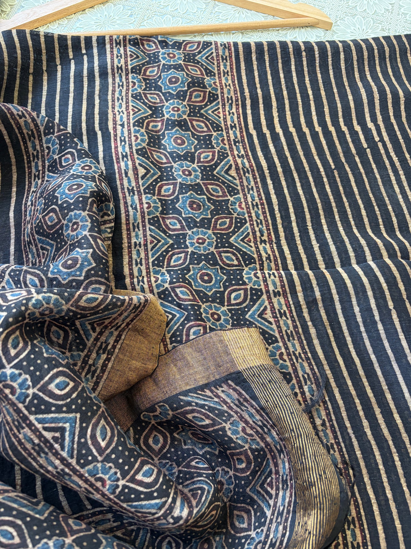 Linen Ajrakh Kurta and dupatta