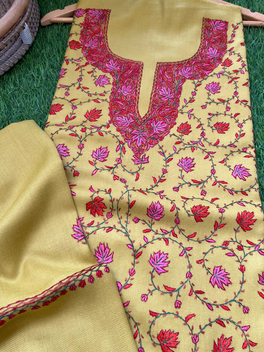 Sozni- Woollen hand embroidered suit