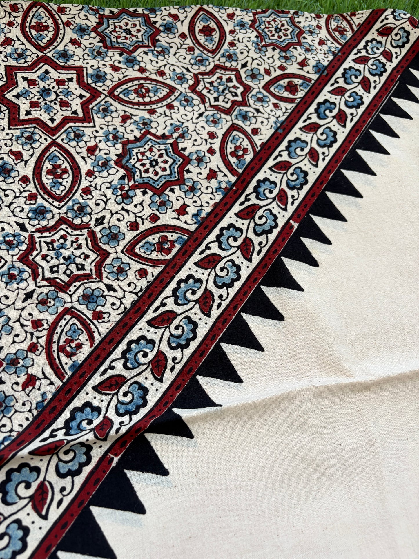 Cotton Ajrakh patterned fabric