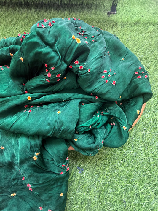 Modal silk bandhani fabric