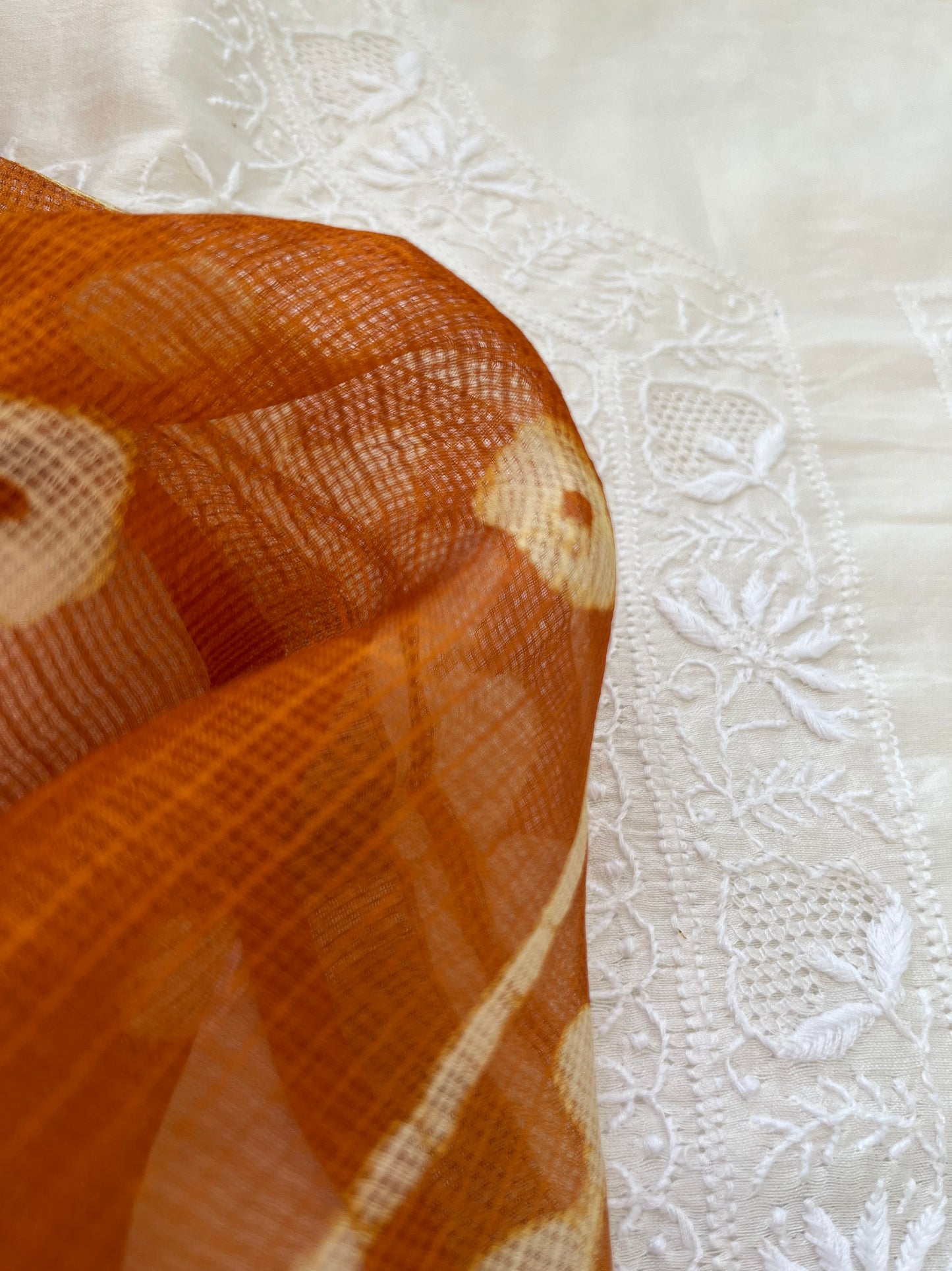 Kota Silk block print dupatta with chanderi Kurta