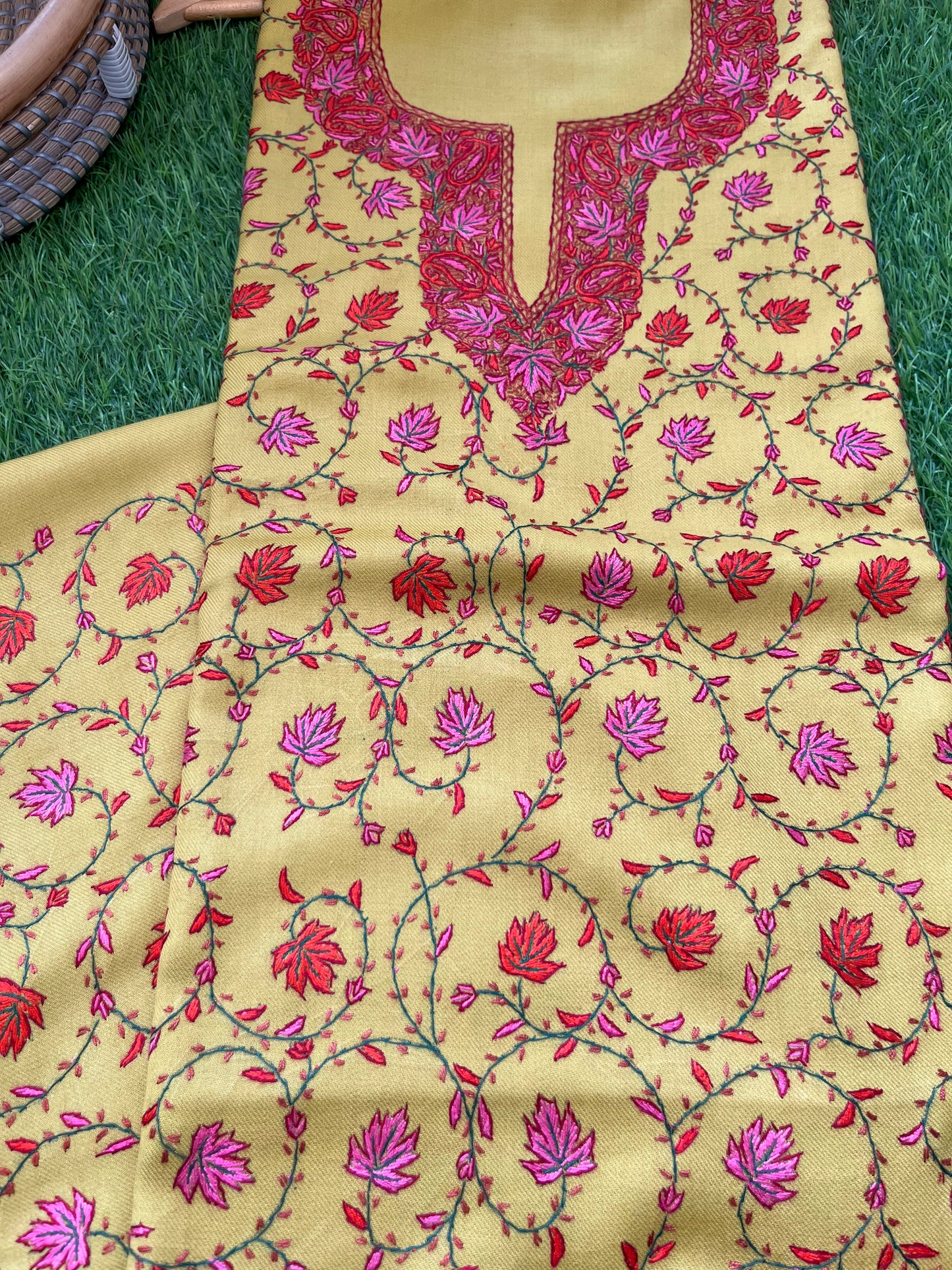Sozni- Woollen hand embroidered suit