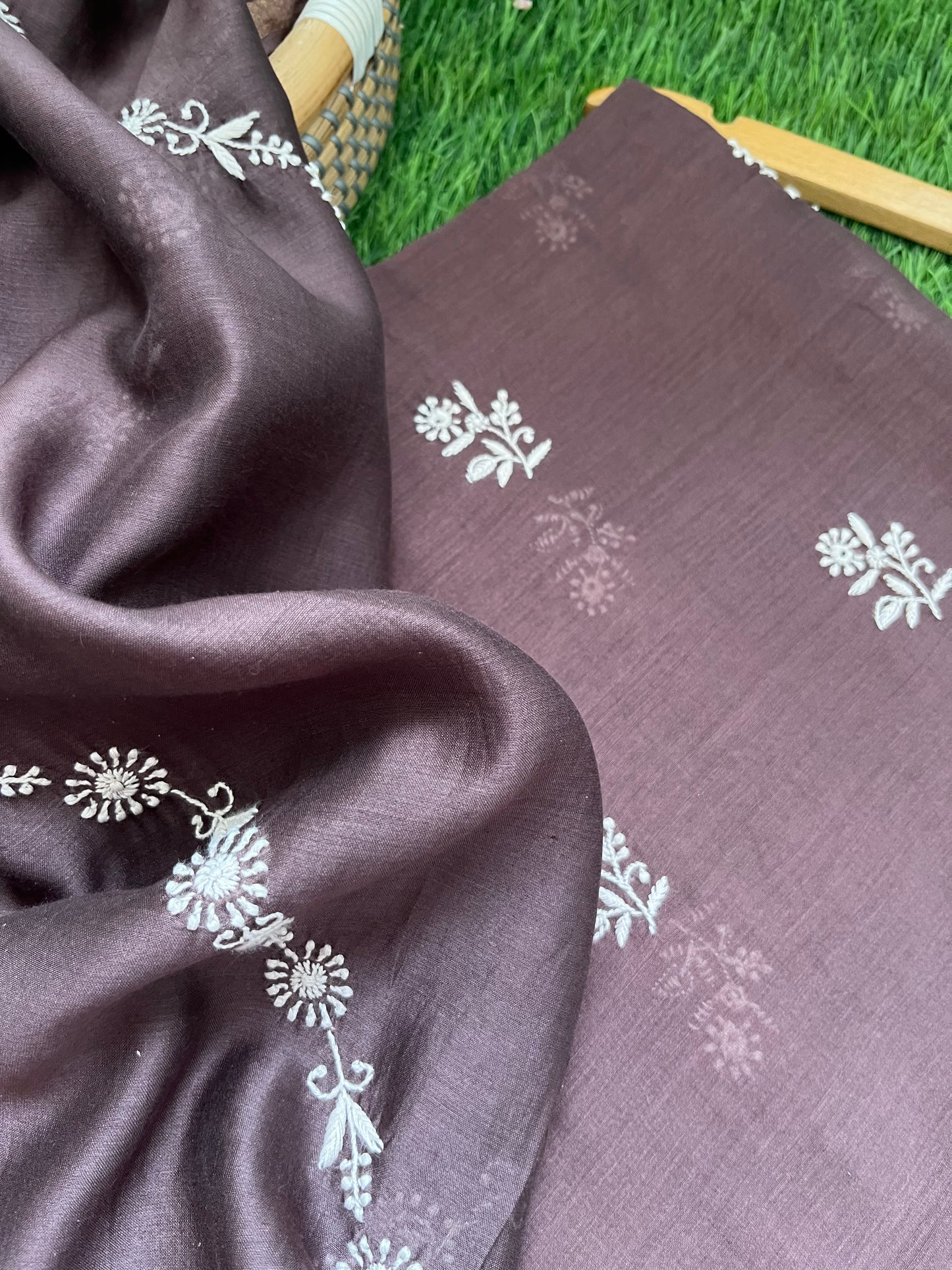 Chanderi chikan kurta and Dupatta