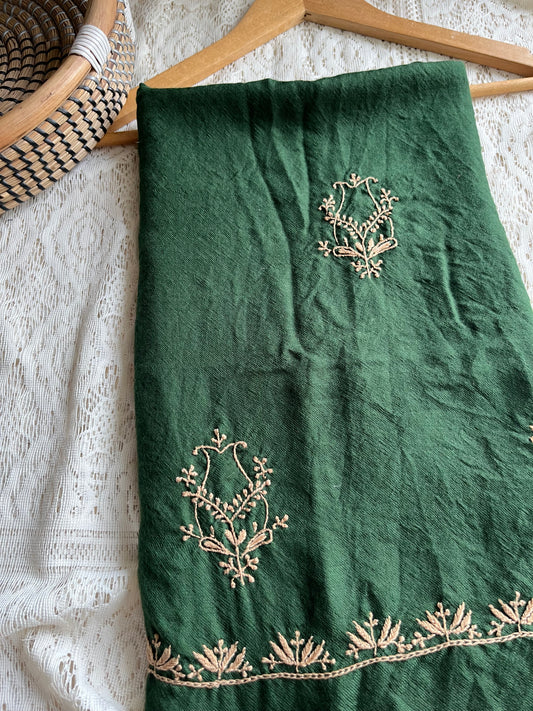 Pure wool chikankari shawl