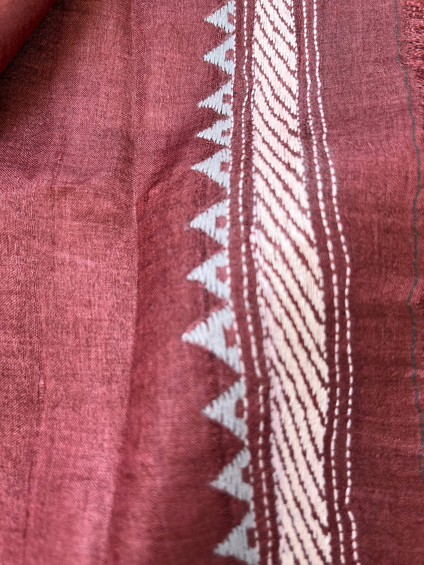 Silk Kantha work kurta fabric
