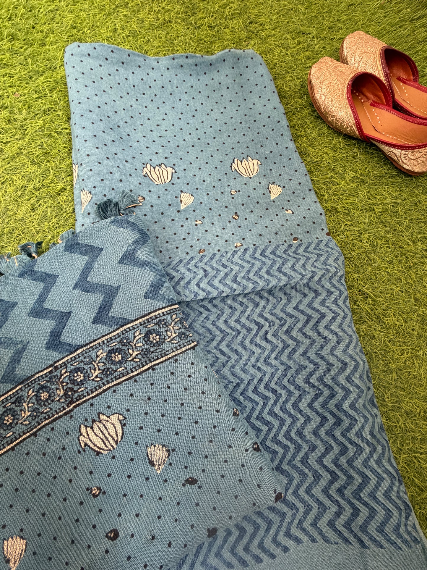 Linen Ajrakh Kurta and dupatta
