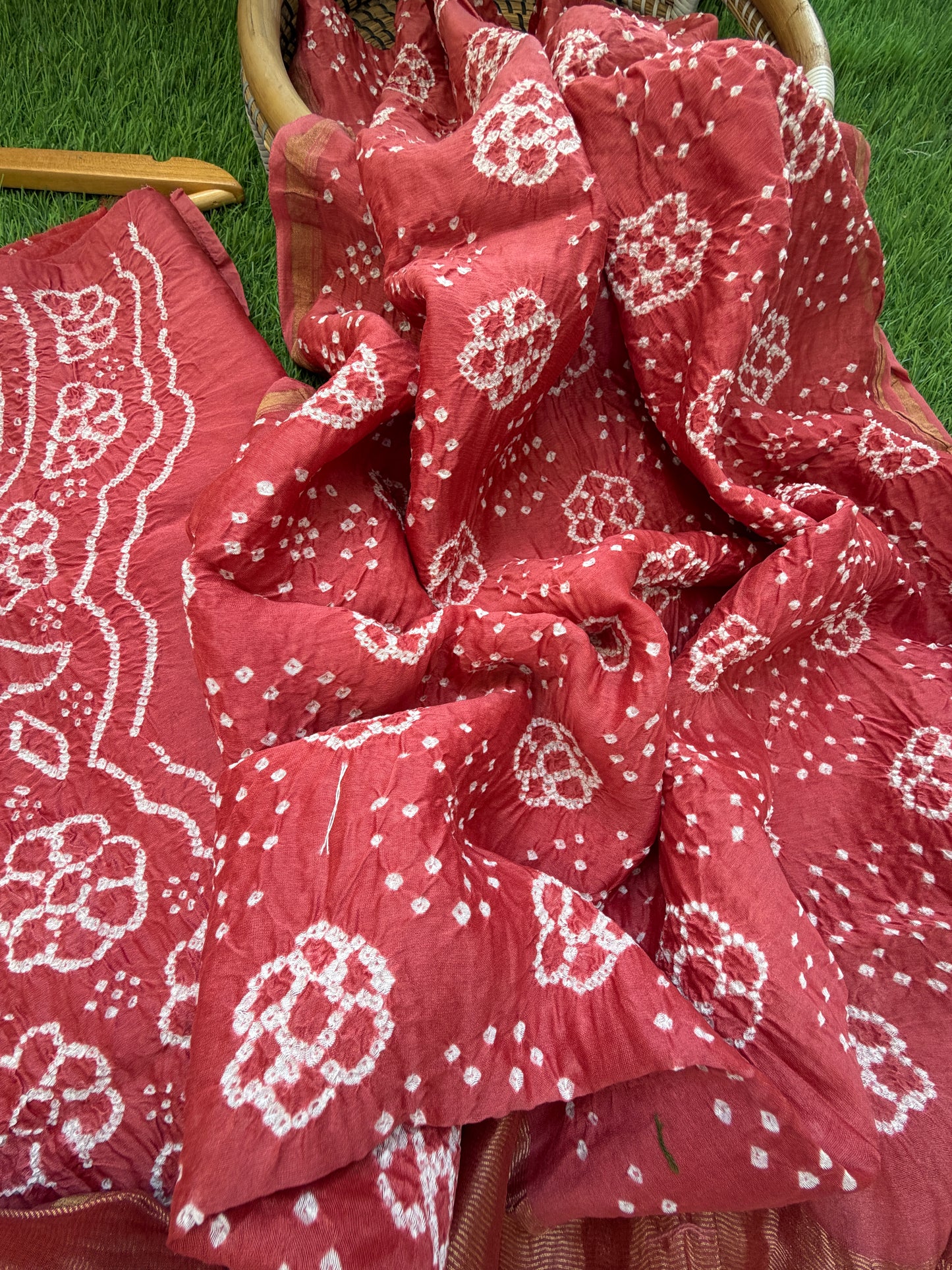 Chanderi Bandhani kurta dupatta
