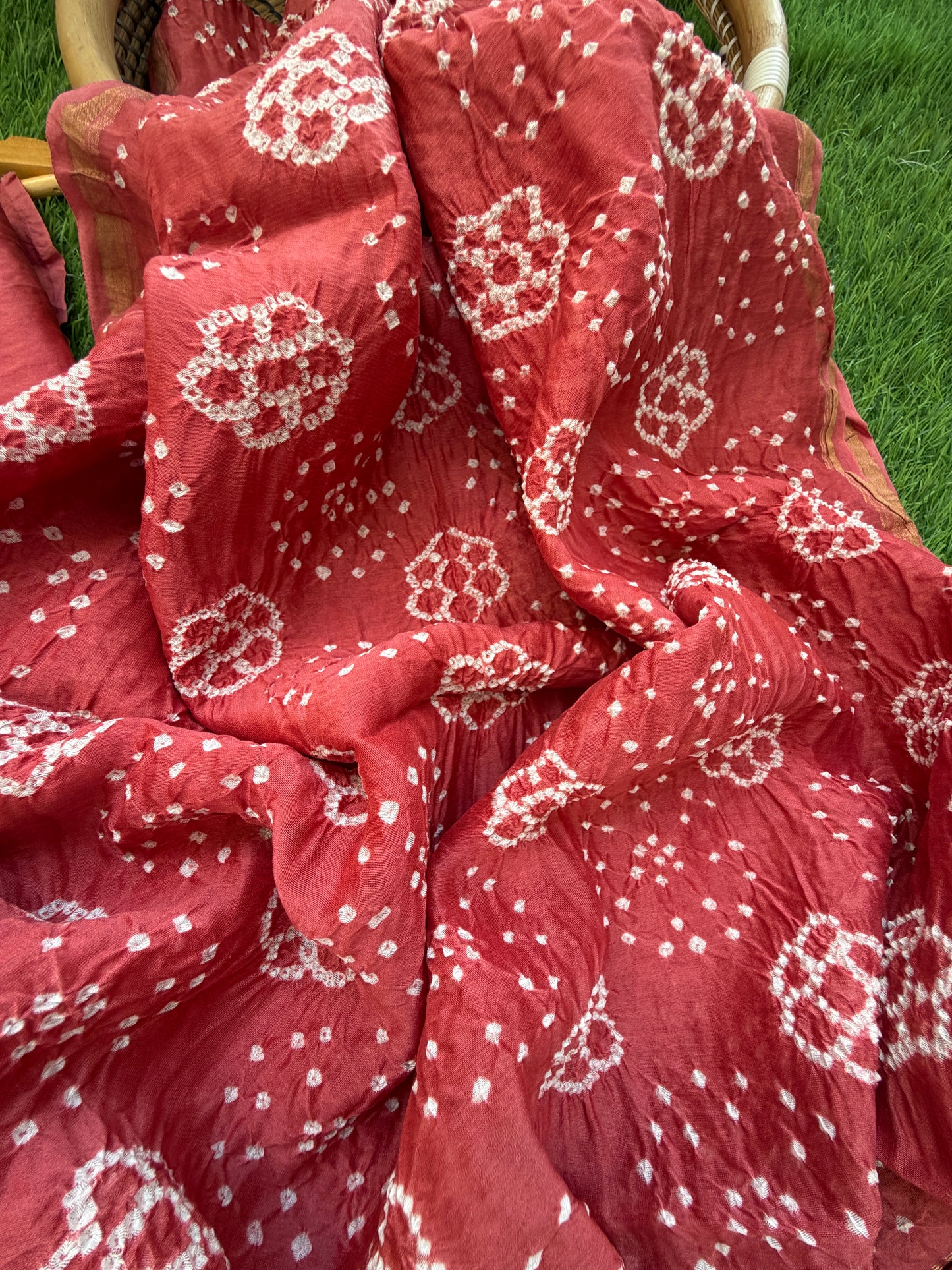 Chanderi Bandhani kurta dupatta