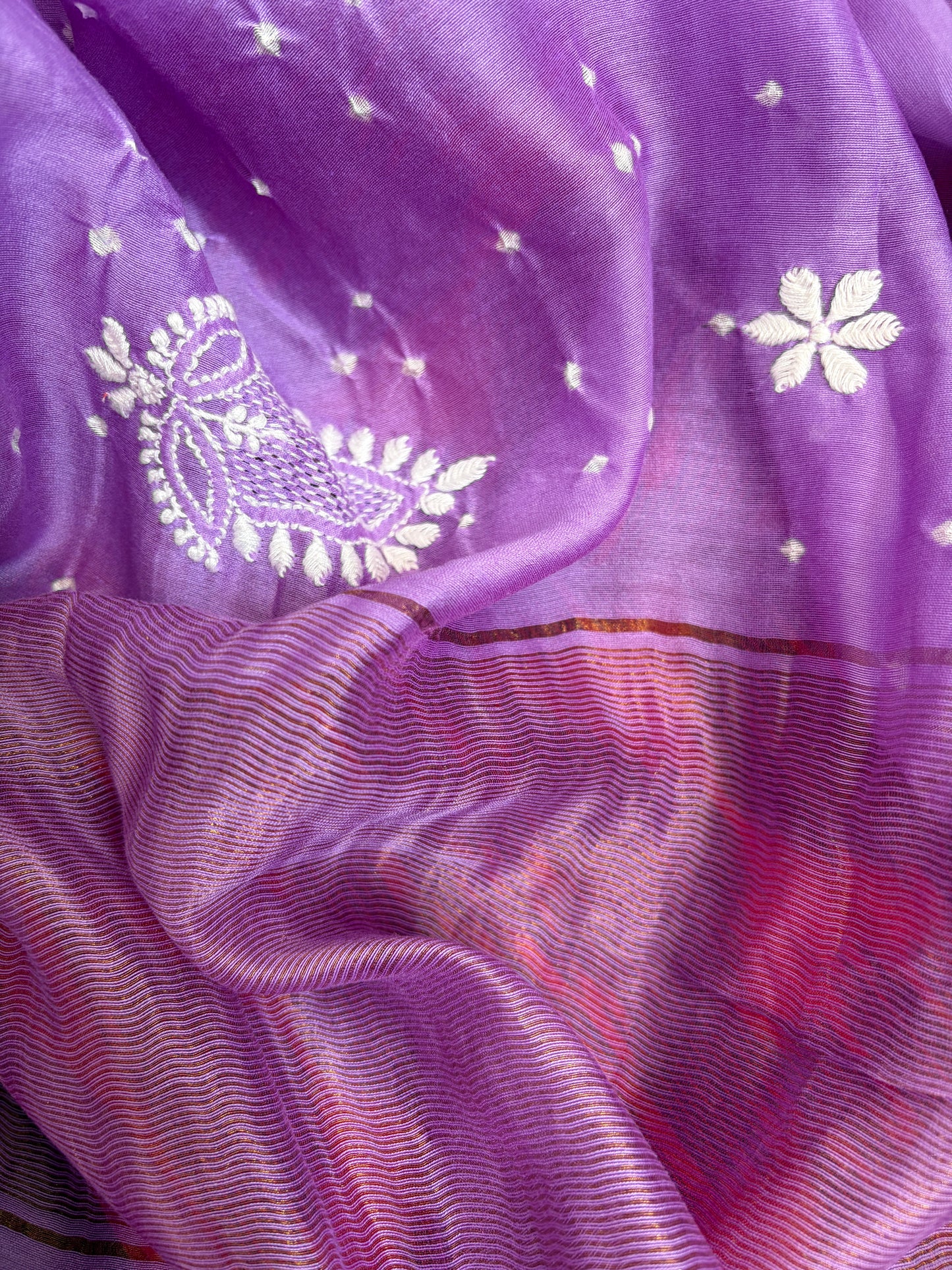 Ikkat kurta bottom pure chanderi bandhani chikankari dupatta