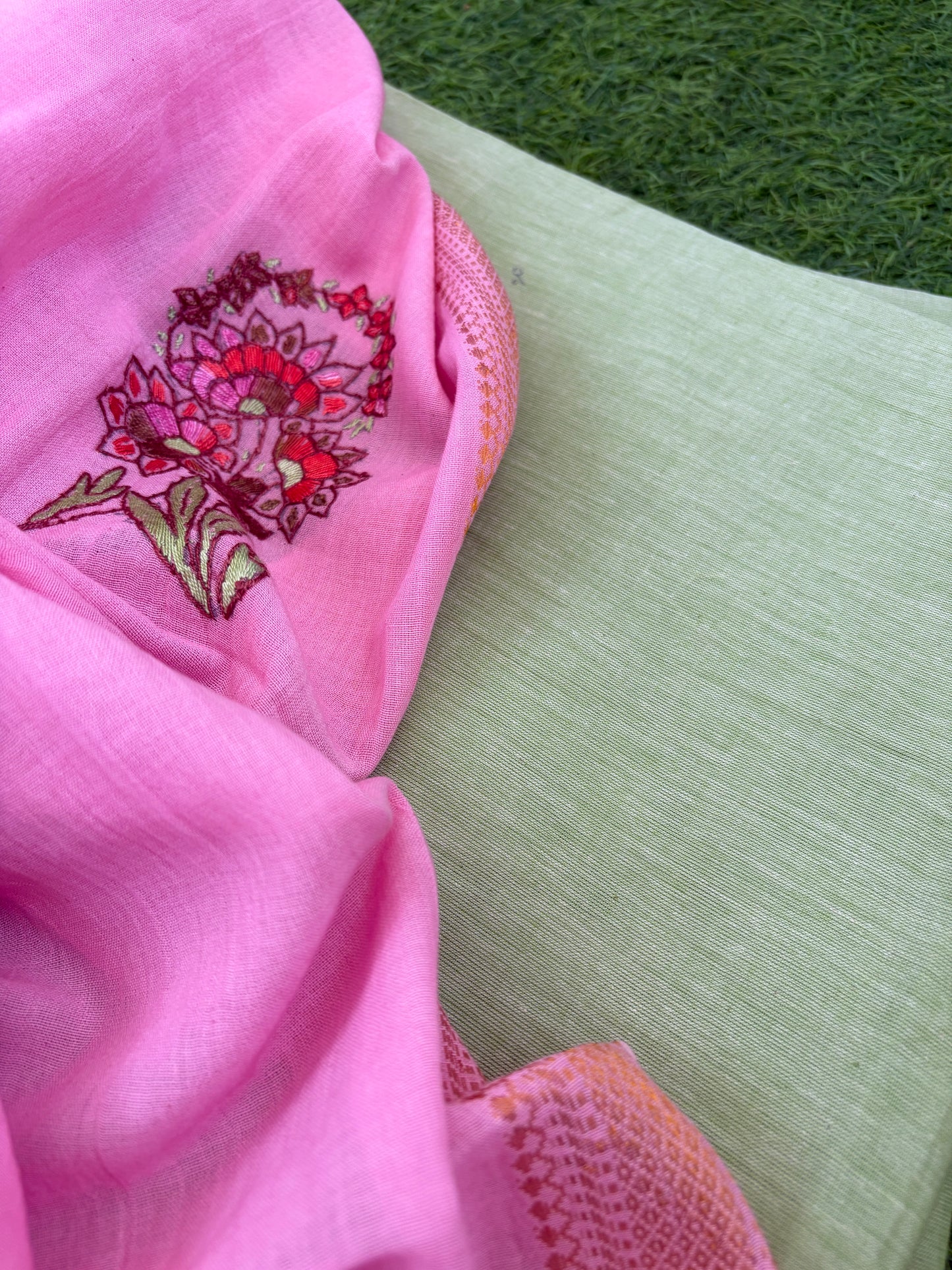 Mangalgiri Cotton kurta bottom kashmiri work dupatta
