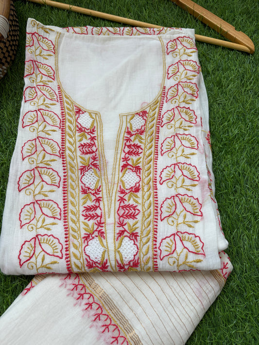 Chanderi Chikankari Kurta Dupatta