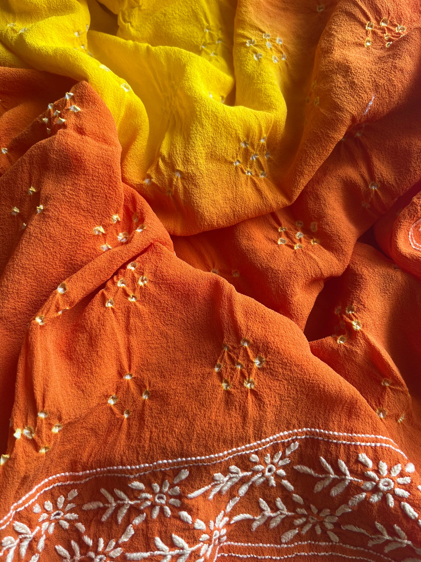 Cotton Chikankari kurta with pure georgette dupatta