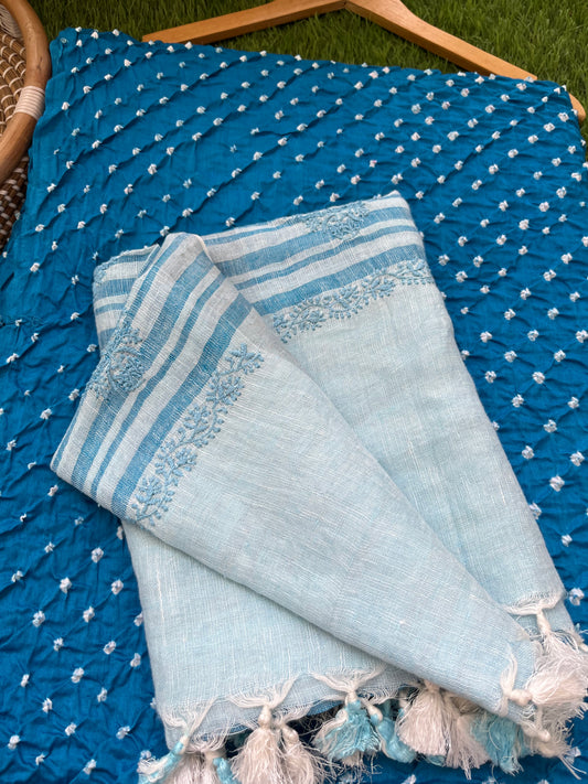Bandhani kurta chikankari Dupatta