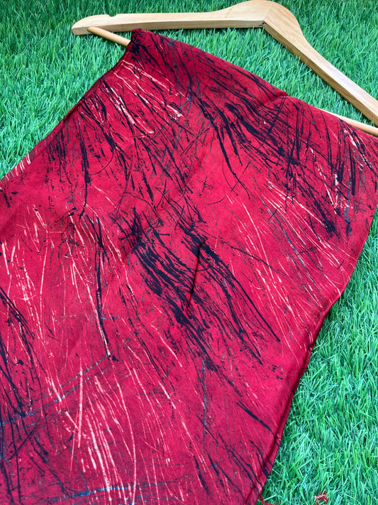 Modal Silk ajrakh fabric