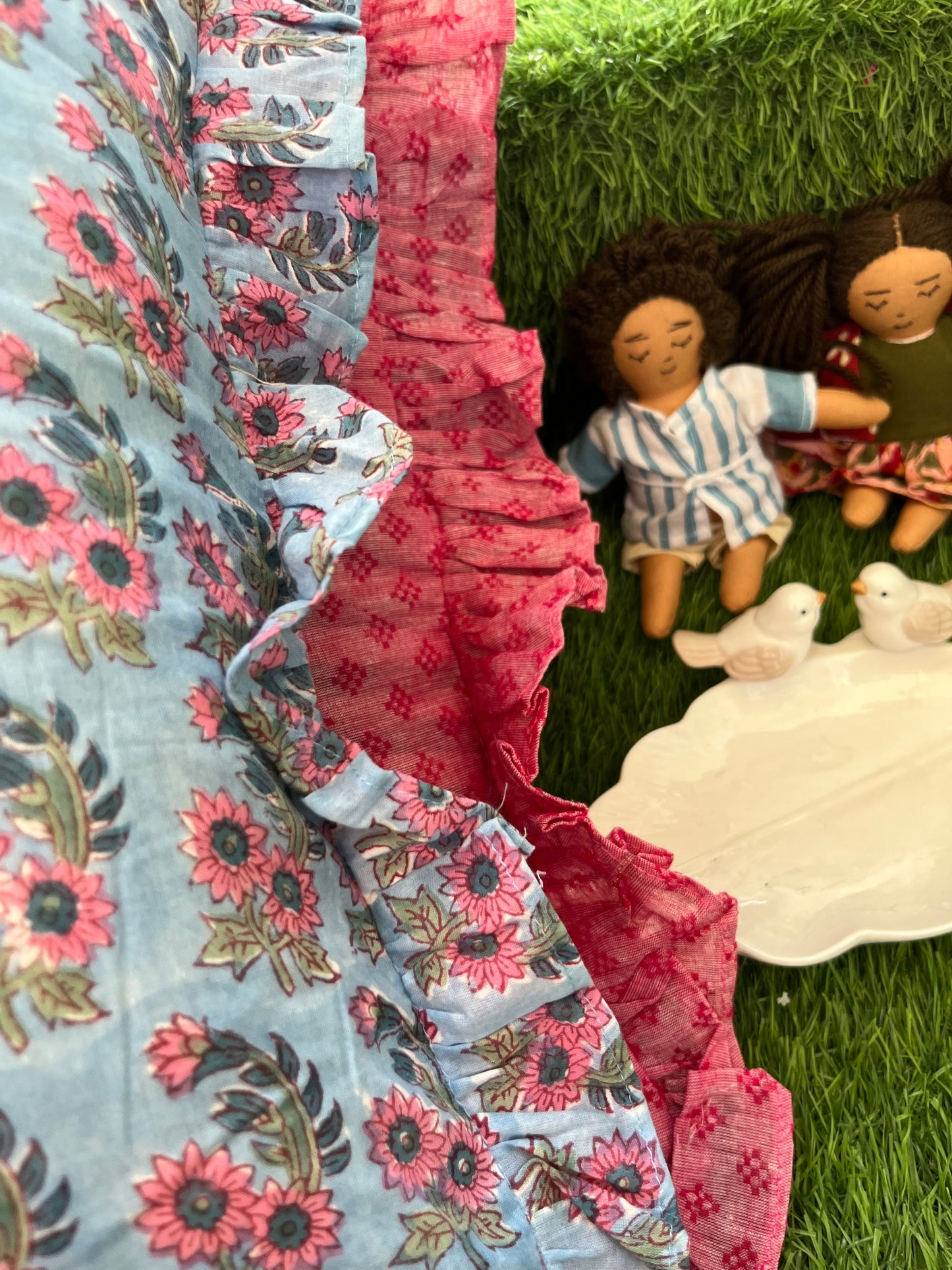 Cotton block print cushion cover set