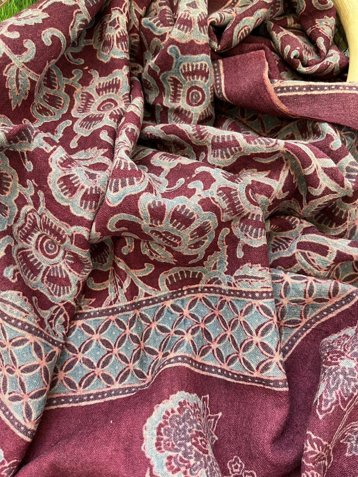 Handwoven ajrakh shawl