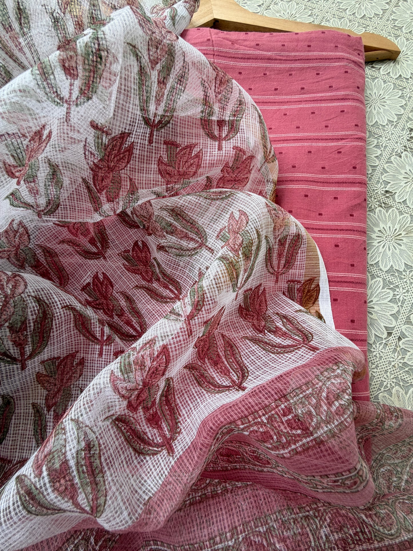 Mangalgiri kurta bottom fabric kota dupatta