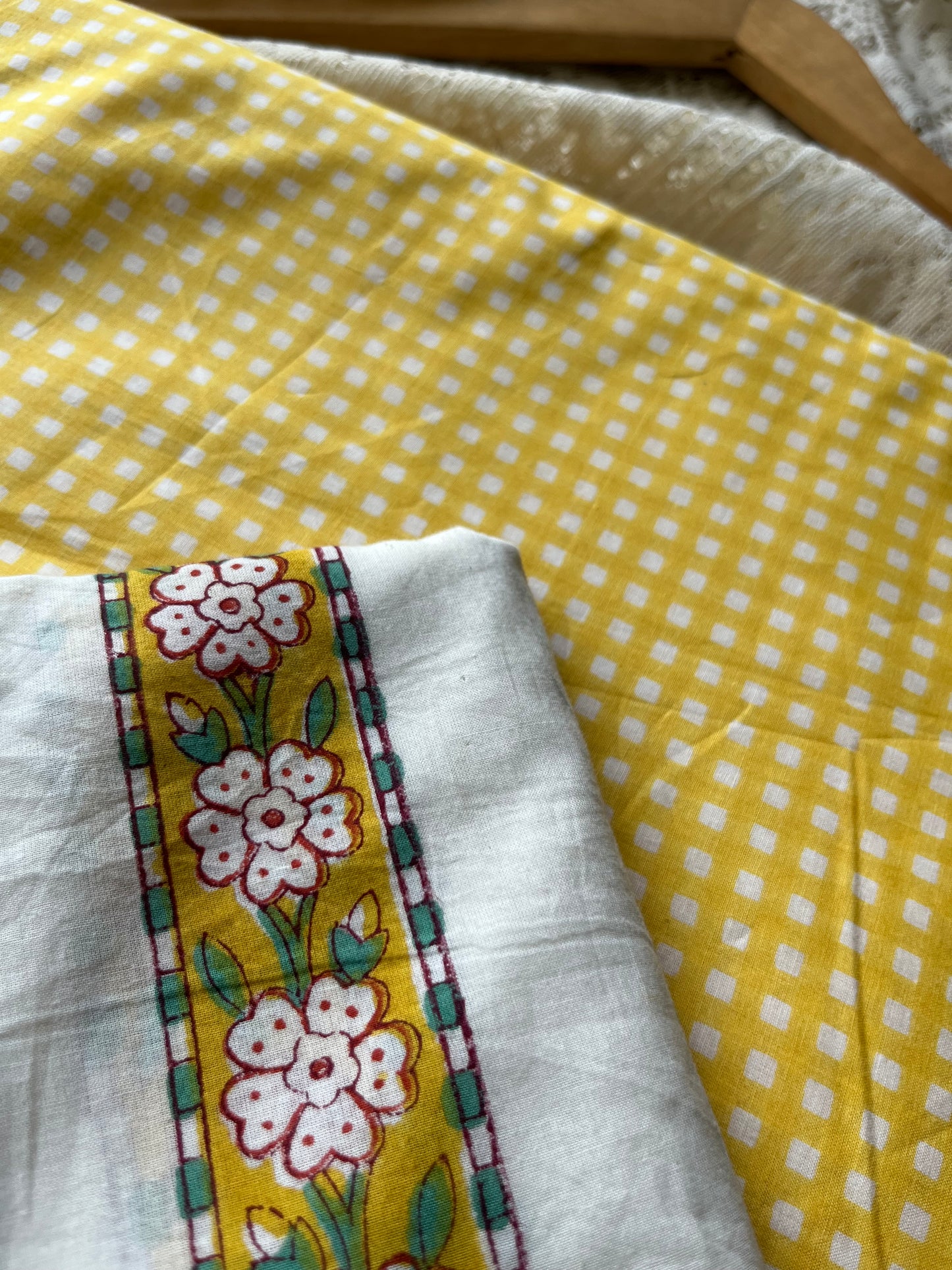 Check Cotton kurta Bottom