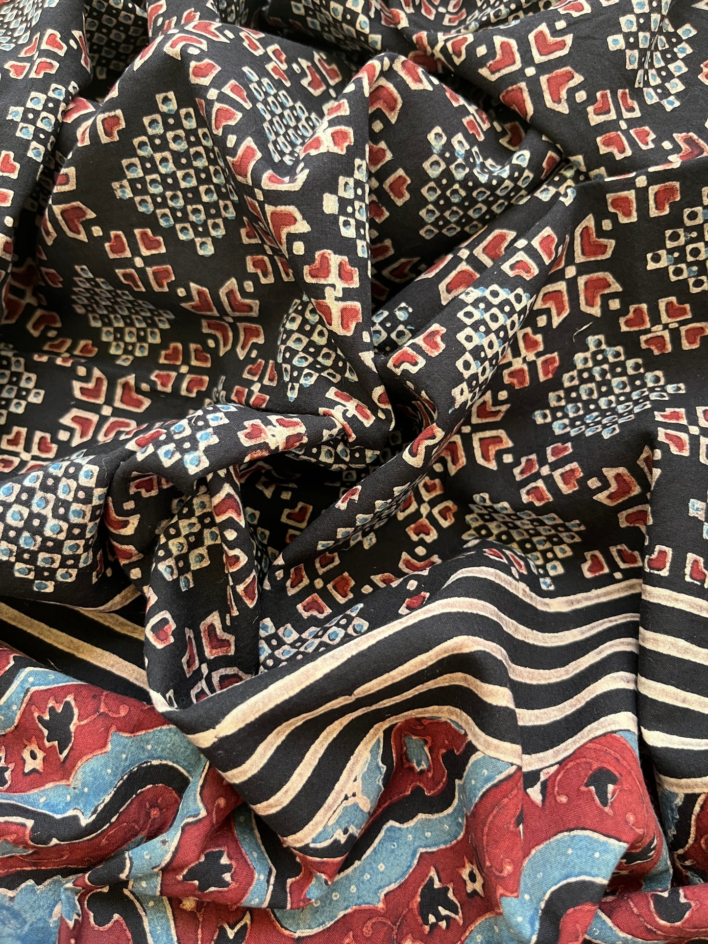 Cotton mangalgiri kurta bottom cotton ajrakh dupatta