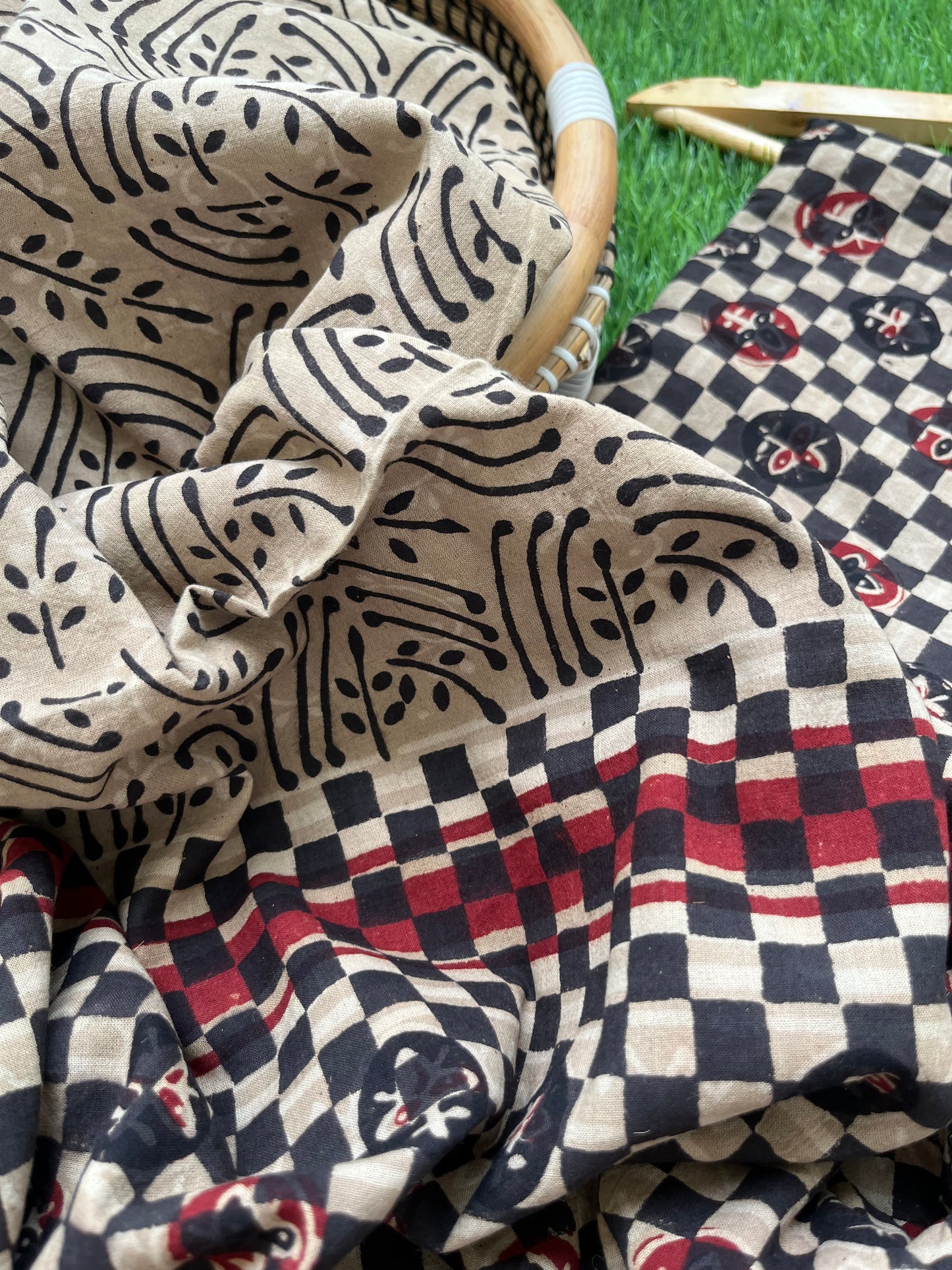 Ajrakh cotton Kurta bottom and dupatta