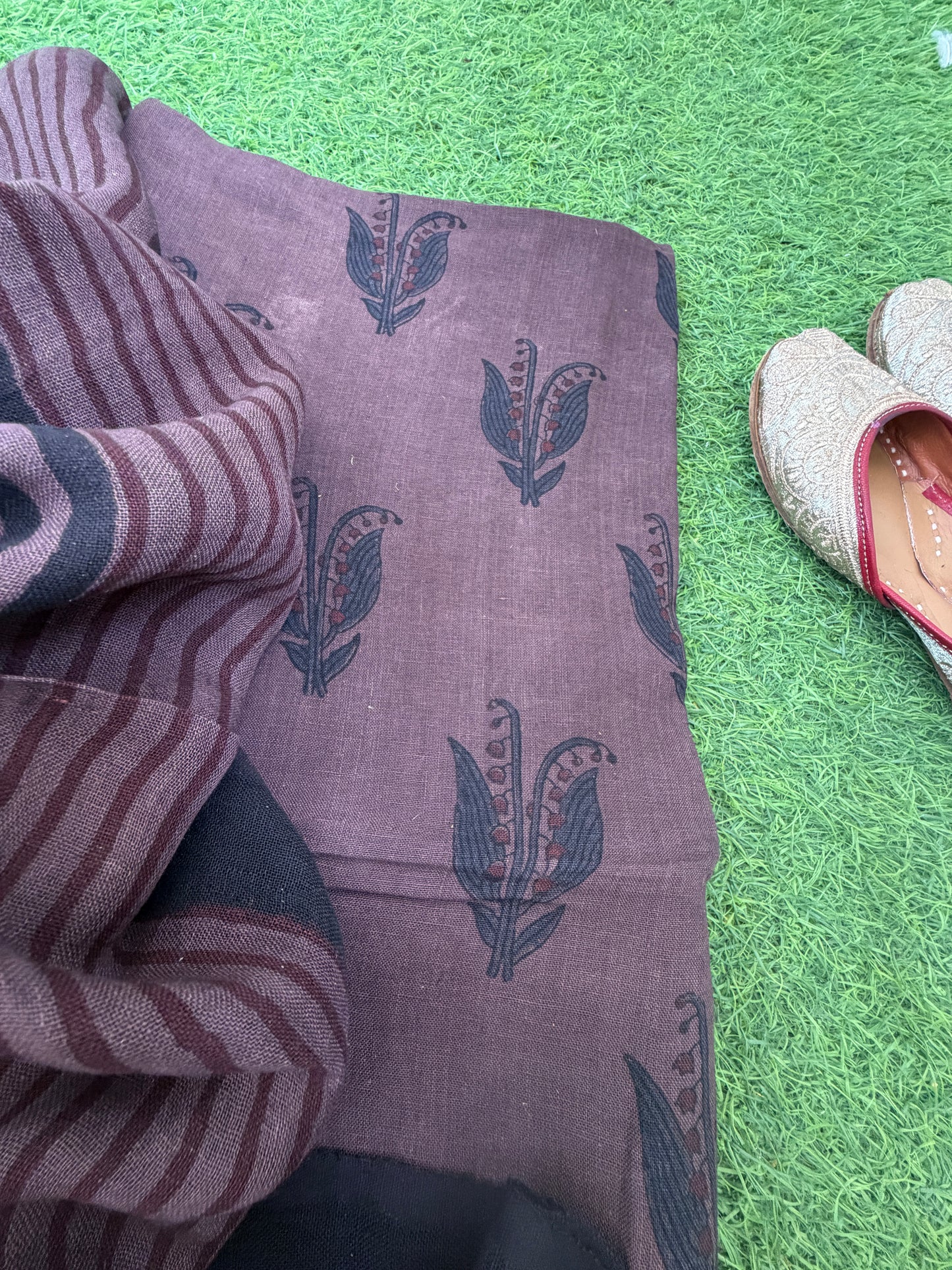 Linen Ajrakh Kurta and dupatta