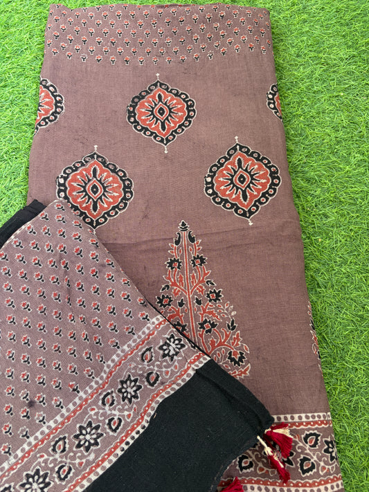 Linen Ajrakh Kurta and dupatta