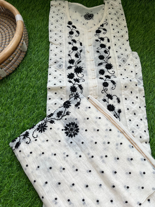 Chanderi Chikankari Kurta Dupatta