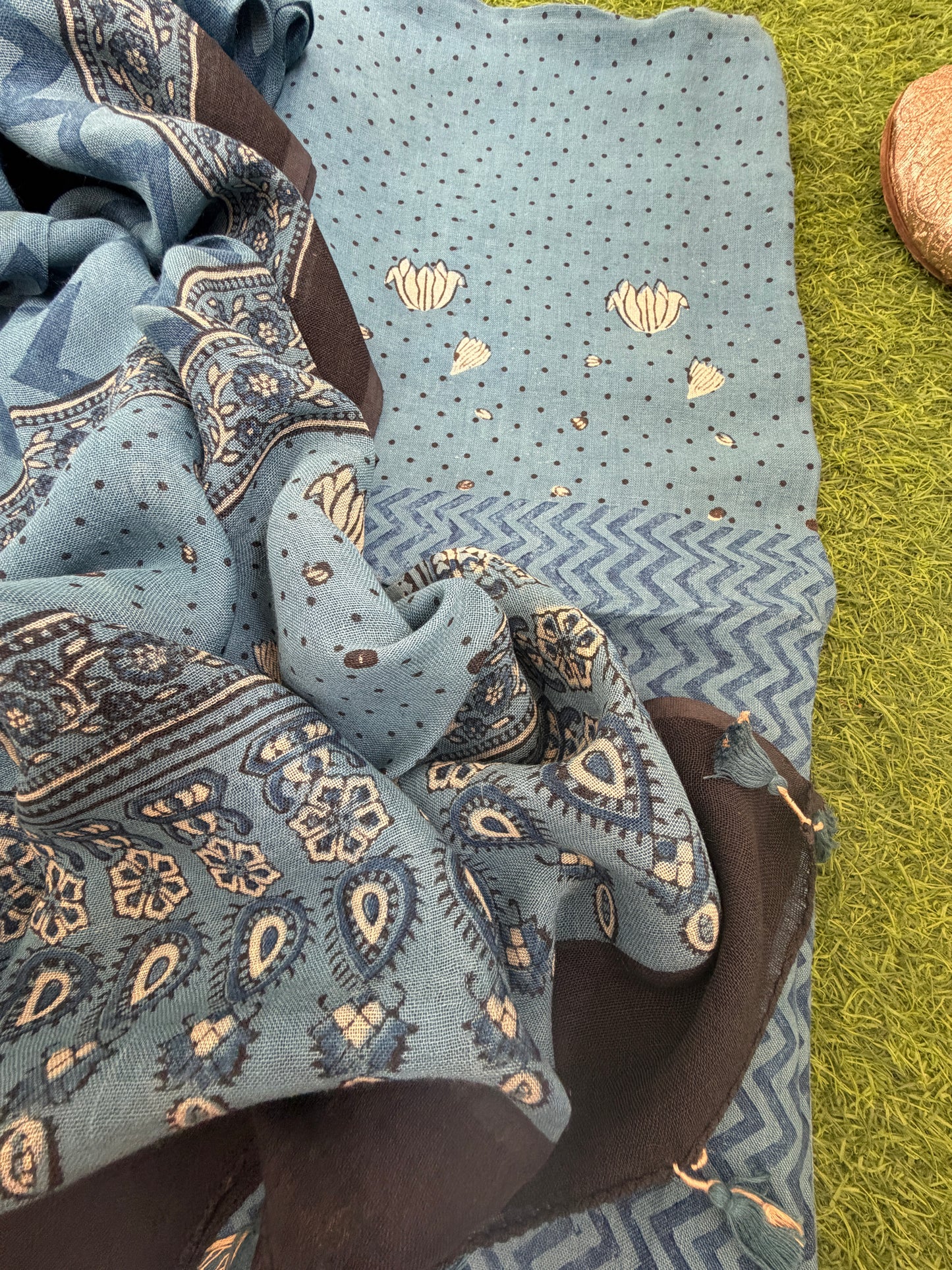 Linen Ajrakh Kurta and dupatta