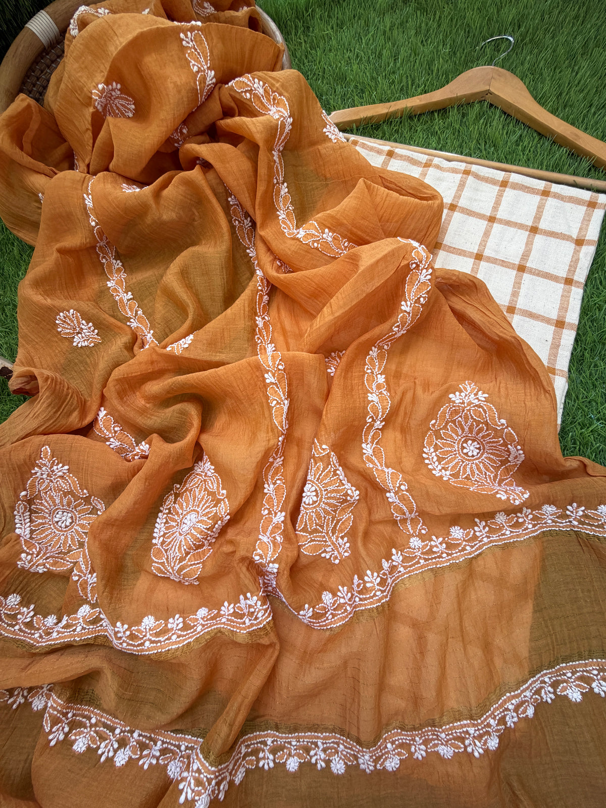 Kala Cotton check Kurta and dupatta