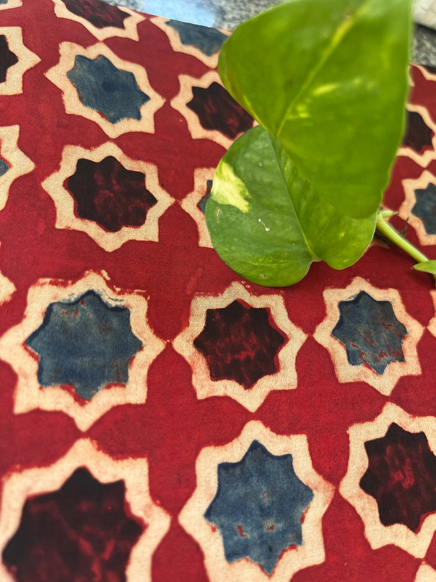 Modal Silk ajrakh fabric