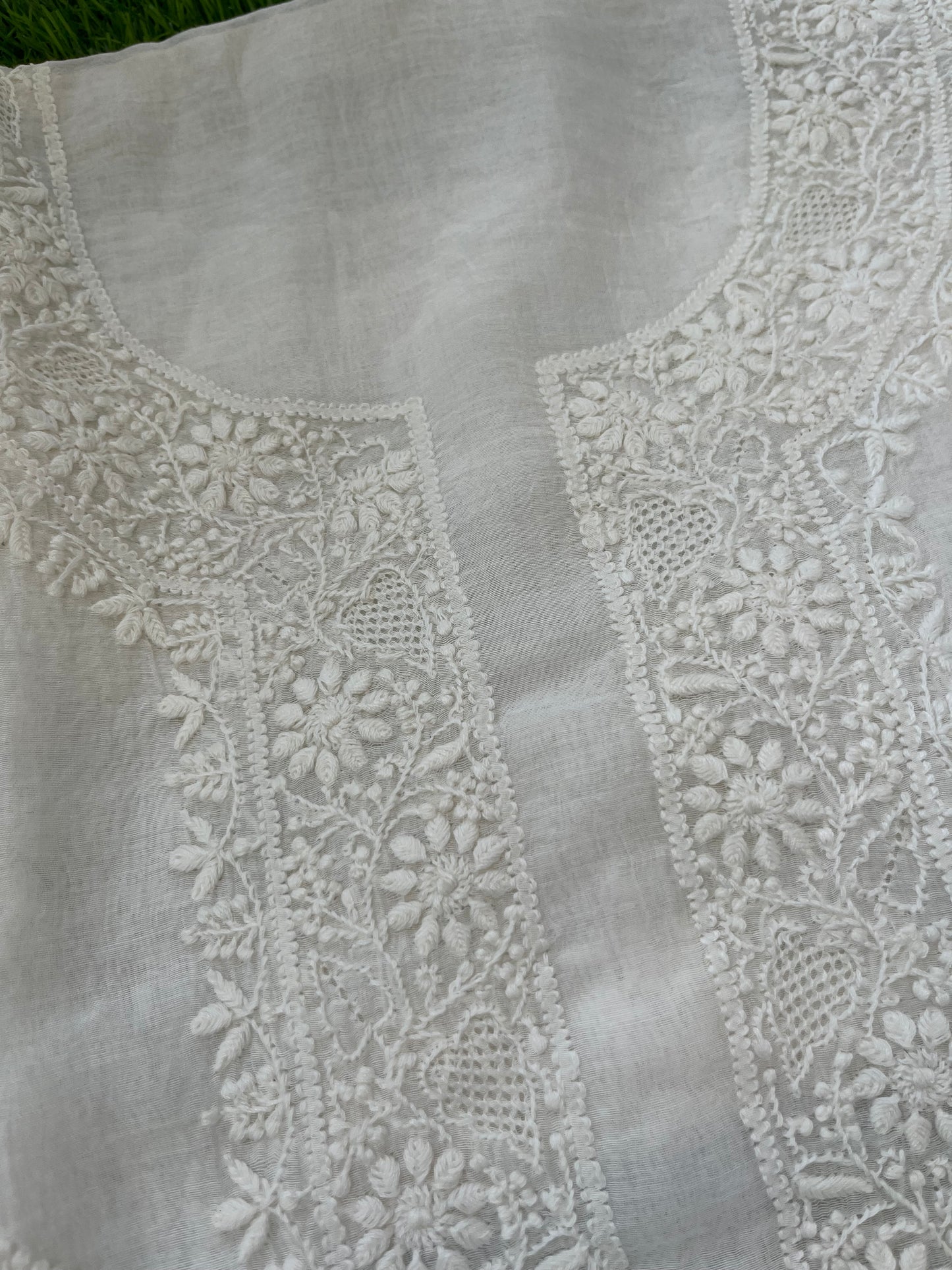 Chanderi chikankari kurta