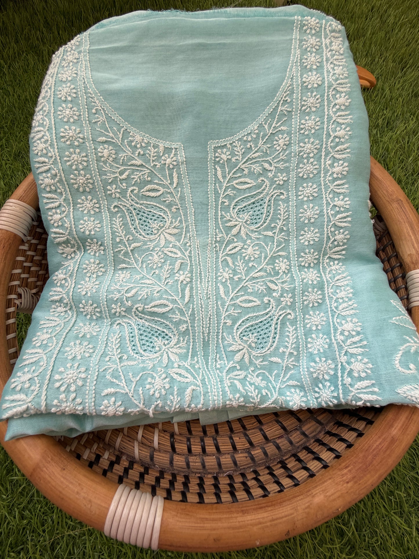 Chikankari chanderi Kurta