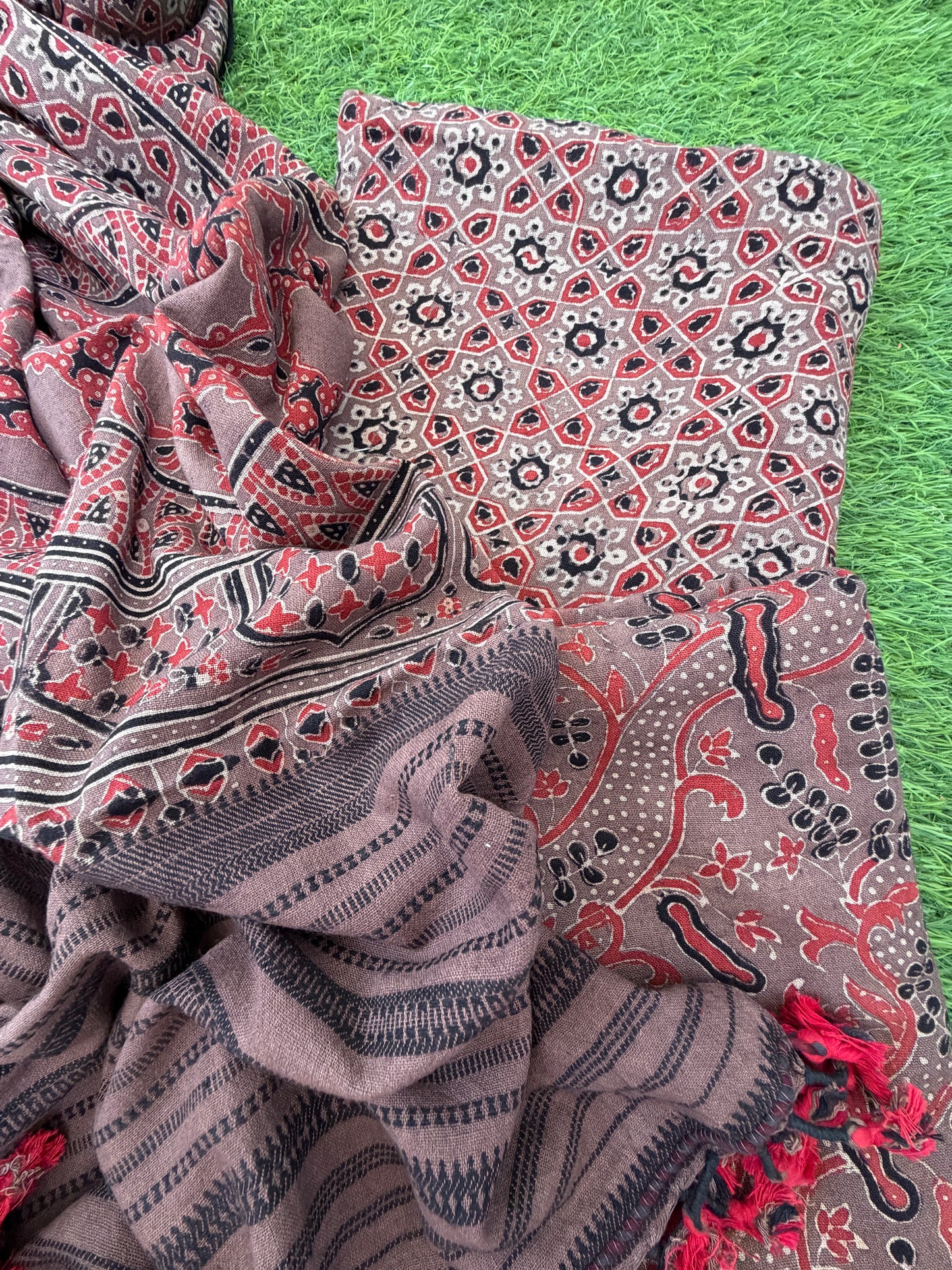 Kala Cotton Ajrakh Kurta bottom and dupatta