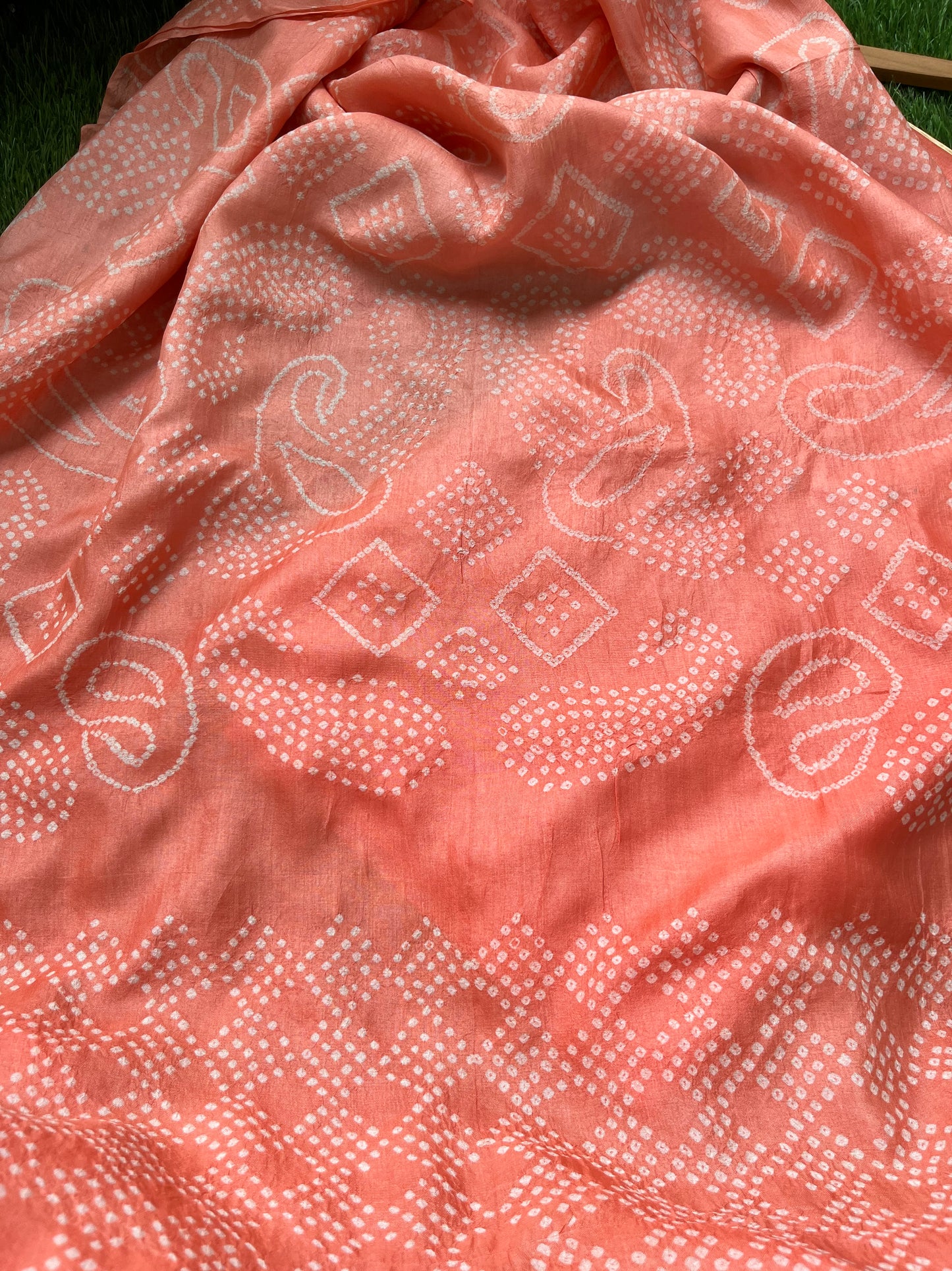 Tussar silk Bandhani dupatta kurta