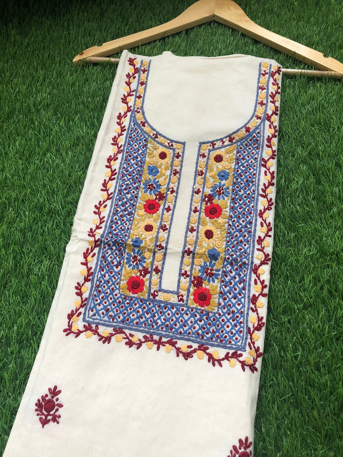 Handwoven Cotton embroidered kurta