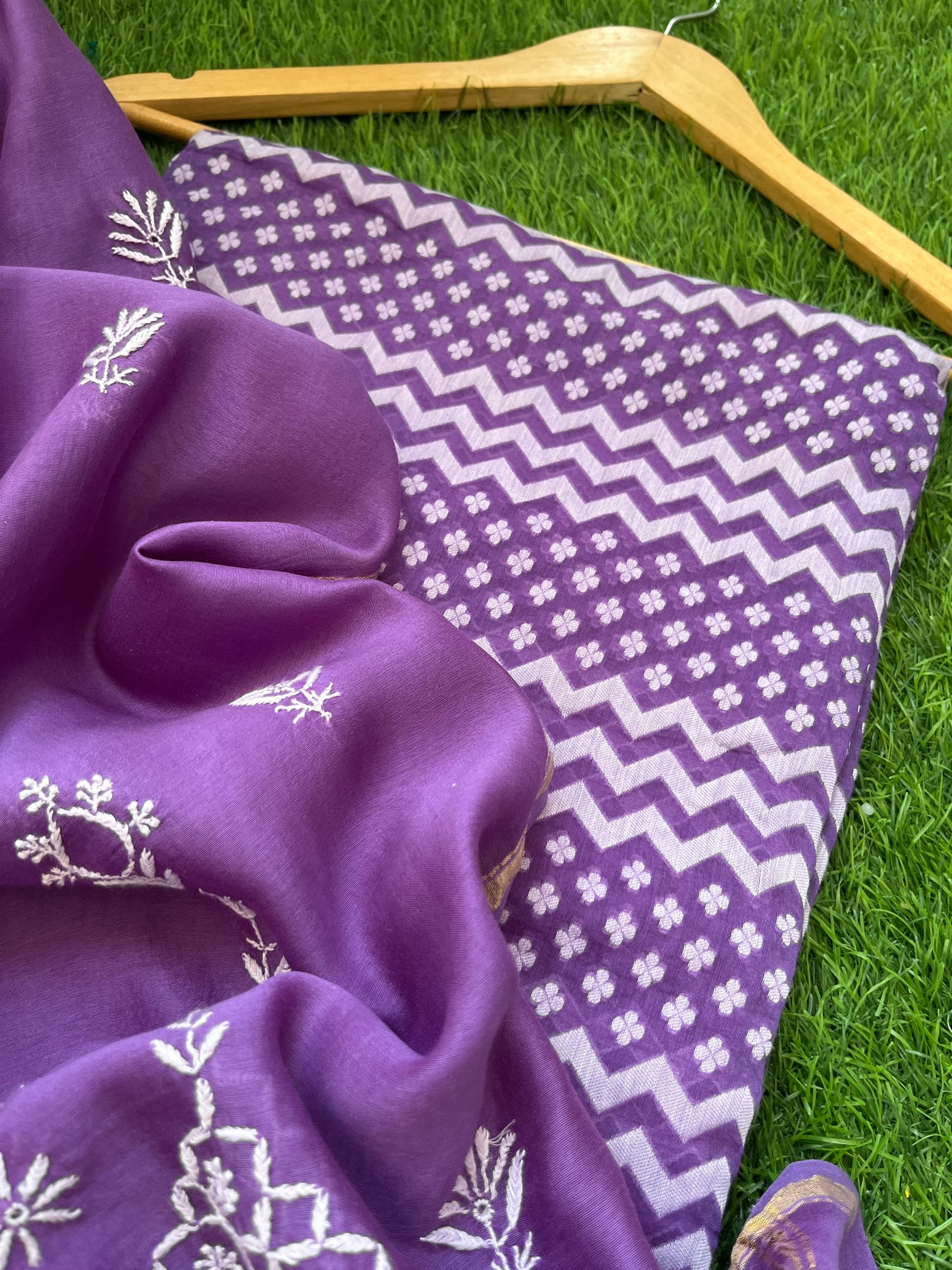 Jaamdani kurta chikankari dupatta