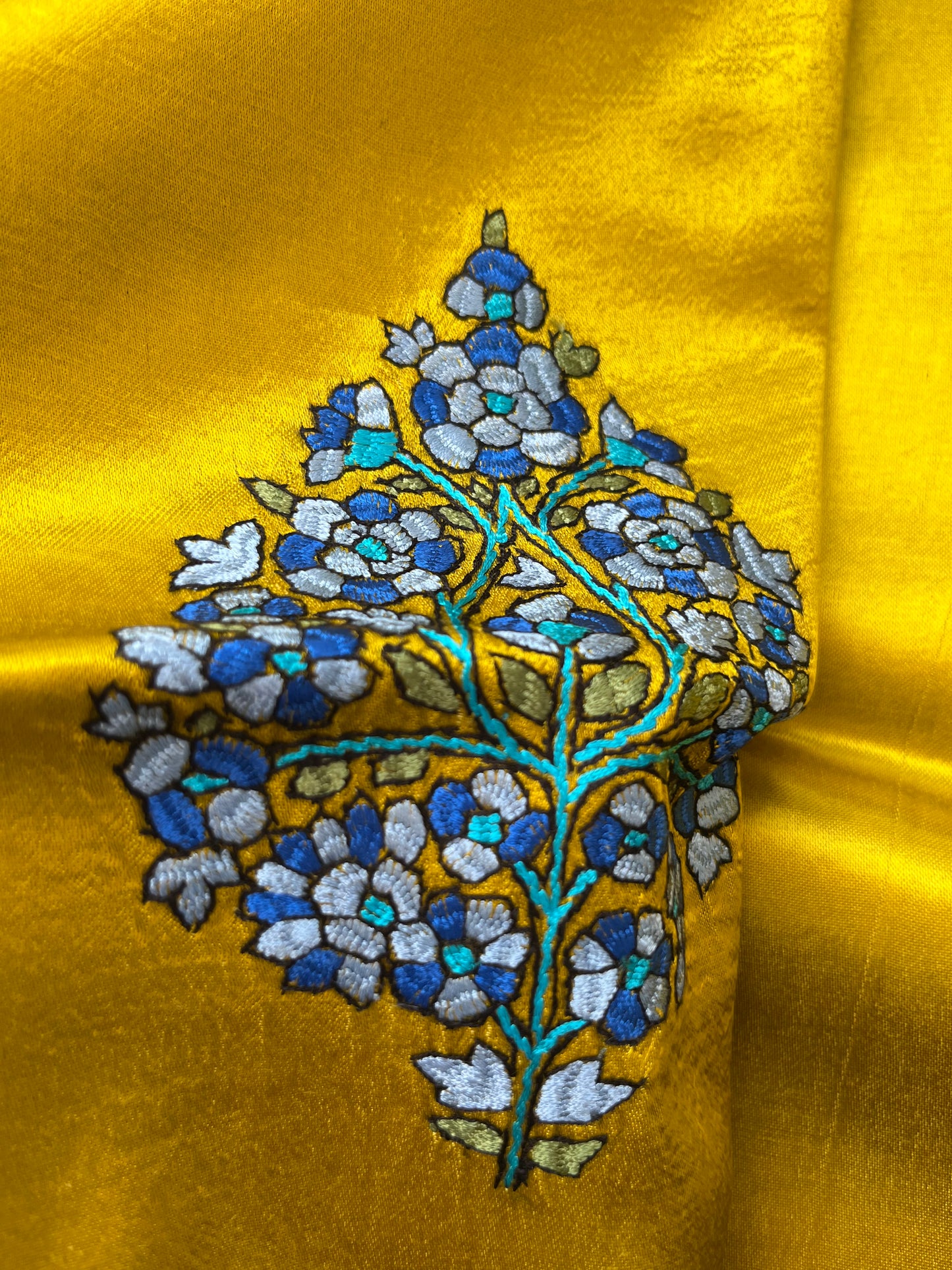 Mashru Silk kashmiri work kurta